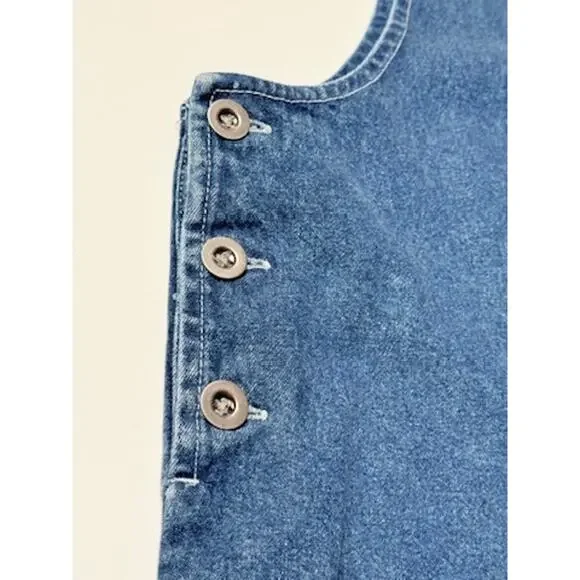 Vintage National Wildlife Federation Denim Jumper Dress Birds Pockets Large - Picture 7 of 10